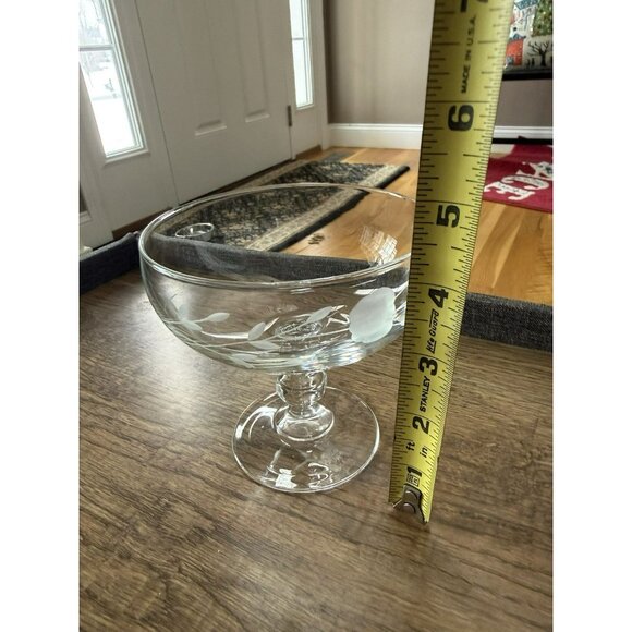 Princess House | Vintage Etched Heritage Dessert-Footed Glass - Picture 7 of 8